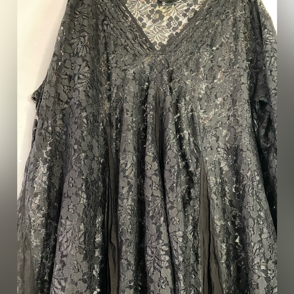 HolyClothing Black Lace Maxi Dress 5X NWT Renaissance Goth Witchy Plus Size - Picture 6 of 16